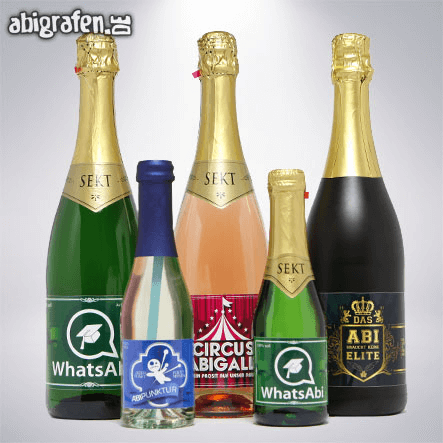 Produkte für den Abiball: individuell bedruckte Sektflaschen